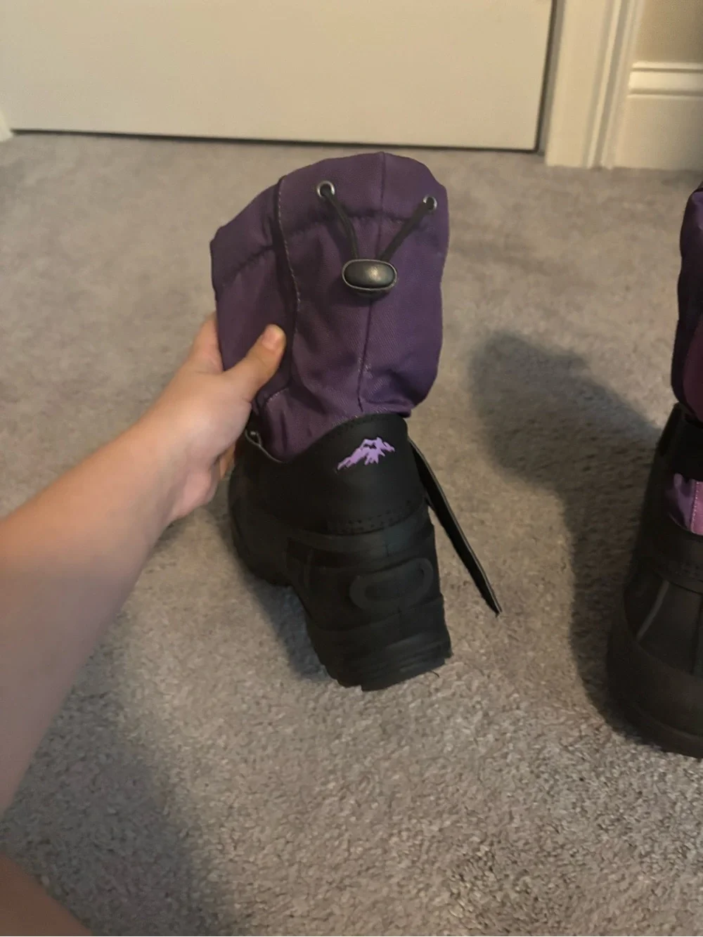Girls Purple Winter Snow Boot with Black Sole